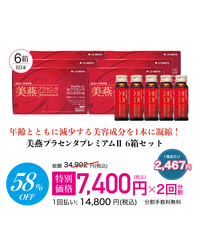 美燕プラセンタプレミアムⅡ6箱セット